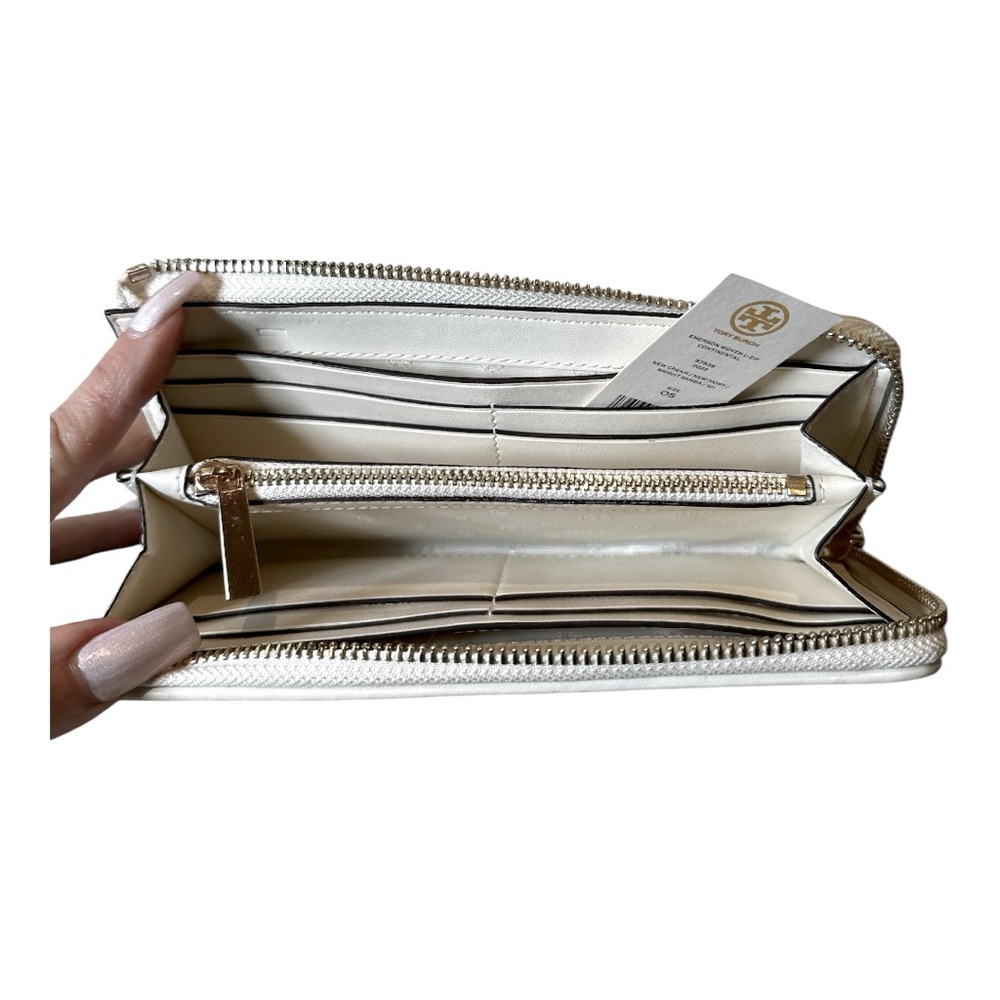 TORY BURCH EMERSON WOVEN ZIP CONTINENTAL WALLET (NWT) - Picture 8 of 13